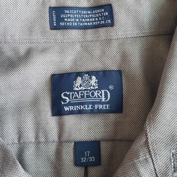 3/$20 Stafford Gray Wrinkle Free Button Down Shirt - Picture 2 of 2
